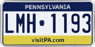 PA license plate LMH1193