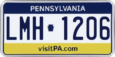 PA license plate LMH1206