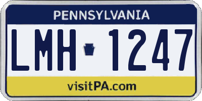 PA license plate LMH1247