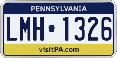 PA license plate LMH1326