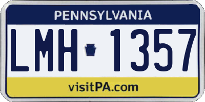 PA license plate LMH1357