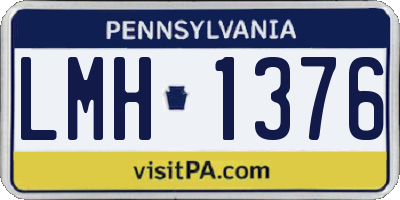PA license plate LMH1376