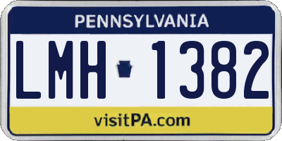 PA license plate LMH1382