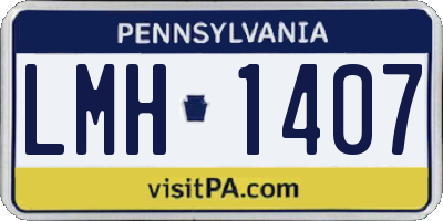 PA license plate LMH1407