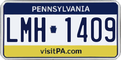 PA license plate LMH1409