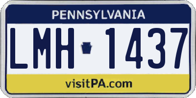 PA license plate LMH1437
