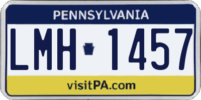 PA license plate LMH1457
