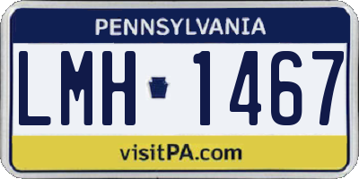 PA license plate LMH1467