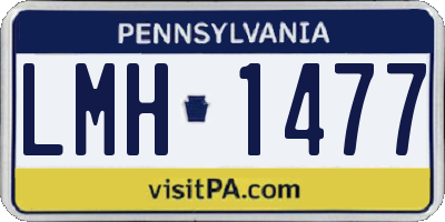 PA license plate LMH1477