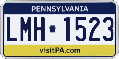 PA license plate LMH1523
