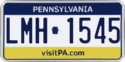 PA license plate LMH1545