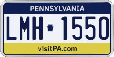 PA license plate LMH1550