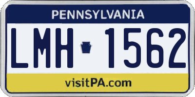 PA license plate LMH1562