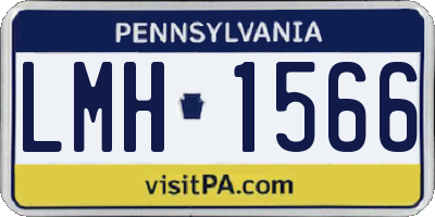 PA license plate LMH1566