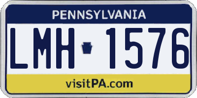 PA license plate LMH1576