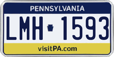 PA license plate LMH1593