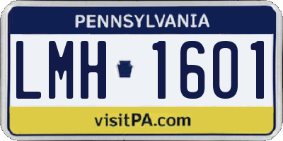 PA license plate LMH1601