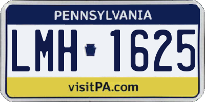 PA license plate LMH1625