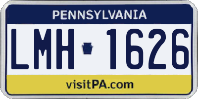 PA license plate LMH1626