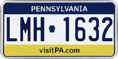 PA license plate LMH1632