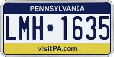 PA license plate LMH1635