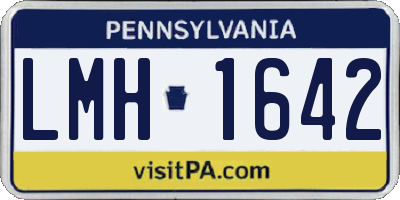 PA license plate LMH1642