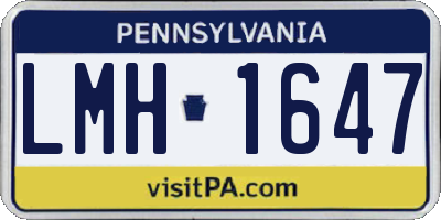 PA license plate LMH1647