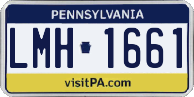 PA license plate LMH1661