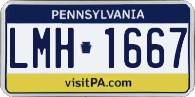 PA license plate LMH1667
