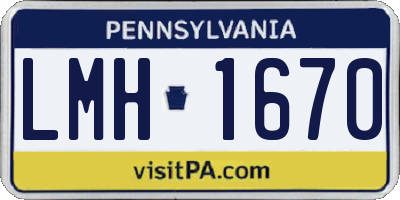 PA license plate LMH1670