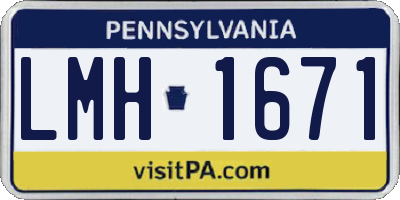 PA license plate LMH1671
