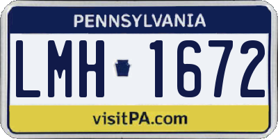 PA license plate LMH1672