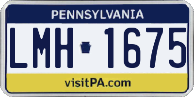 PA license plate LMH1675