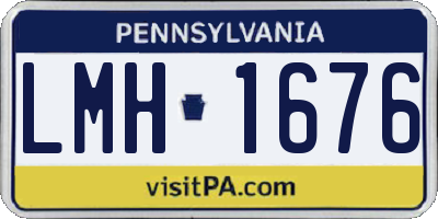 PA license plate LMH1676