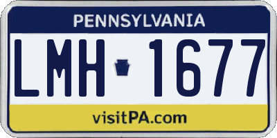 PA license plate LMH1677