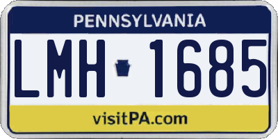 PA license plate LMH1685