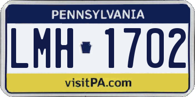 PA license plate LMH1702