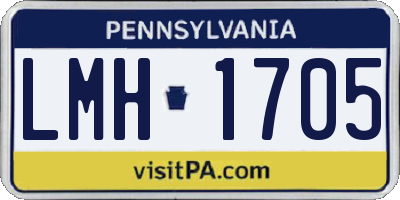 PA license plate LMH1705
