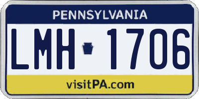 PA license plate LMH1706