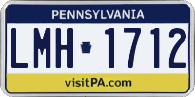 PA license plate LMH1712