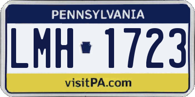 PA license plate LMH1723