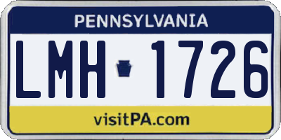 PA license plate LMH1726