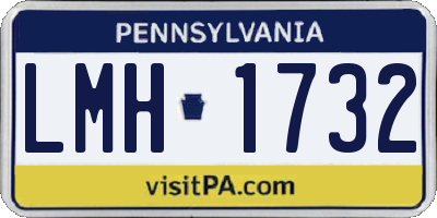 PA license plate LMH1732