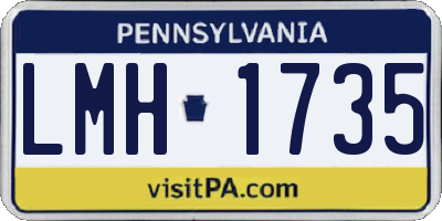 PA license plate LMH1735