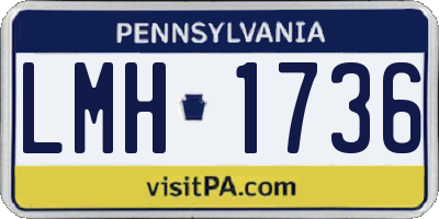 PA license plate LMH1736