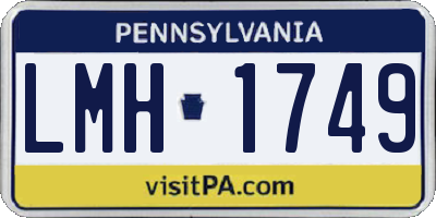 PA license plate LMH1749