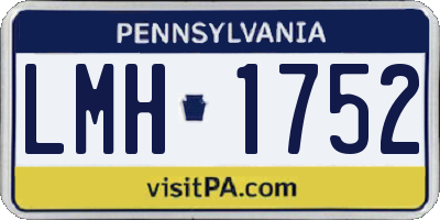 PA license plate LMH1752
