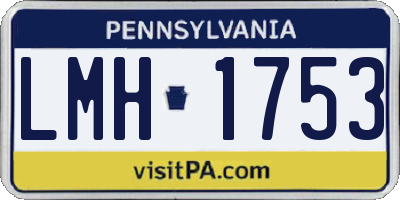 PA license plate LMH1753