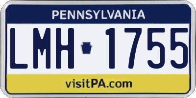 PA license plate LMH1755