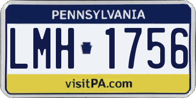 PA license plate LMH1756